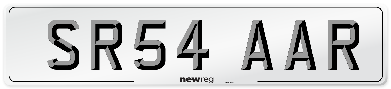 SR54 AAR Number Plate from New Reg